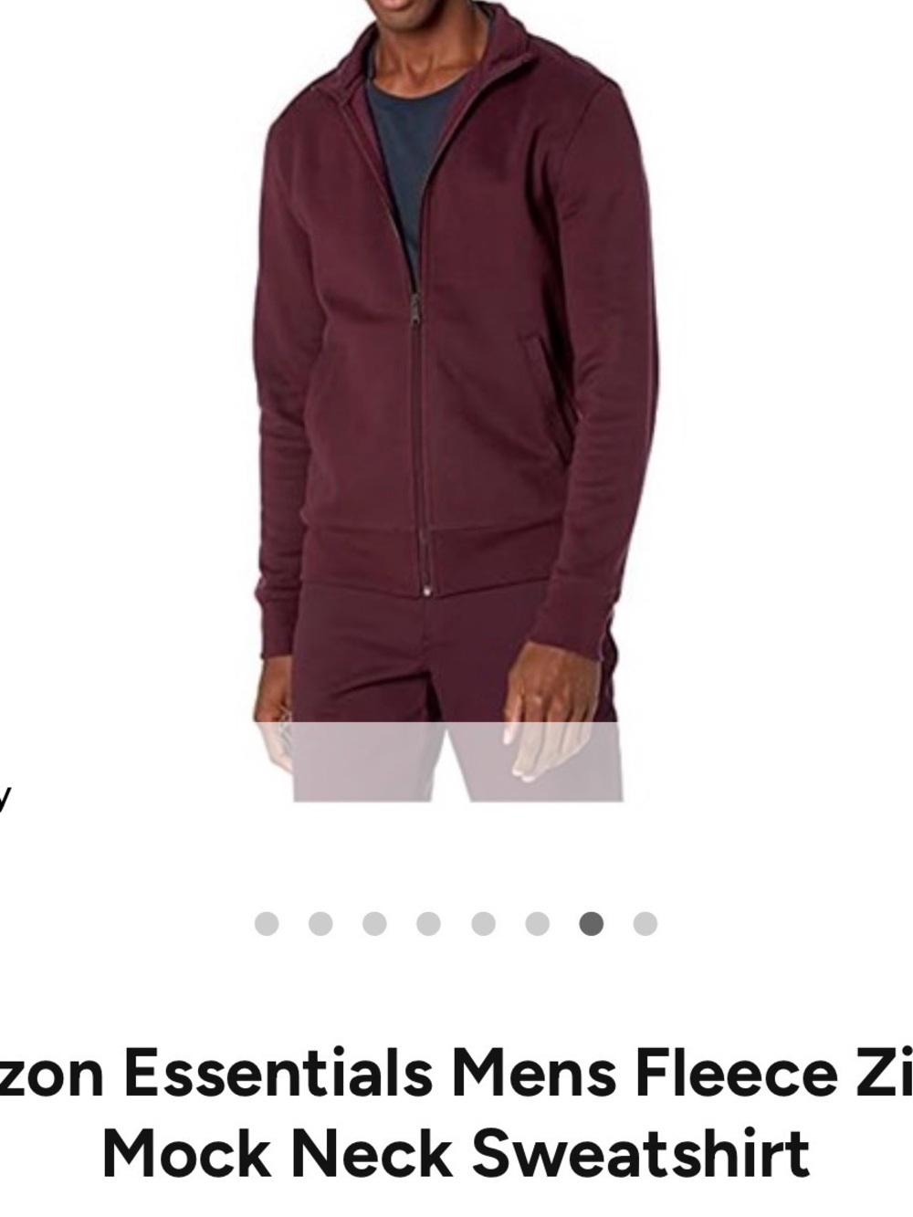 Amazon Essentials Men’s Zip-Up Fleece Jacket - Burgundy